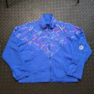 Vintage Women's Nylon Windbreaker Track Jacket Liz Sport, Blue, Jogger, Petite S